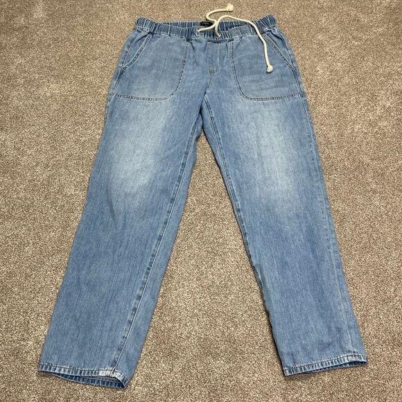 J.crew Women's Drawstring Waist Jeans Size 29 cotton blue medium wash denim - Picture 3 of 12